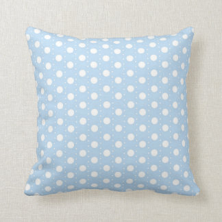 Pastel Blue Polka Dot Pattern Throw Pillow