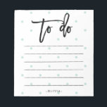 Pastel Blue Polka Dots and Typography To Do List Notepad<br><div class="desc">This chic,  modern to-do list features trendy typography and pastel blue polka dots. You can personalize the bottom of the sheet with your name.</div>