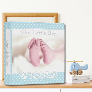 Pastel Blue Polka-Dots Pattern•Babies Feet•Custom• Binder
