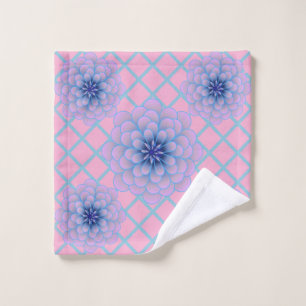 Pastel Blue Purple Floral Pattern Aesthetic Seamle Wash Cloth