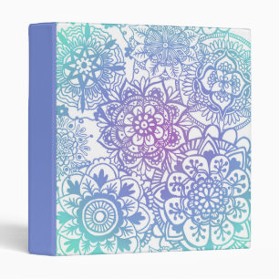 Pastel Blue Purple Mandala Pattern Binder