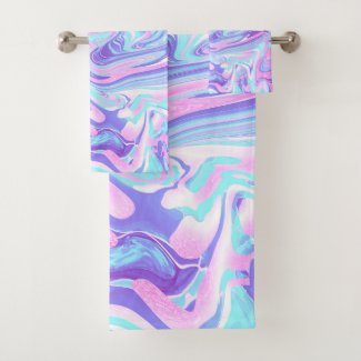 Pastel Blue & Purple Marble Liquid Texture