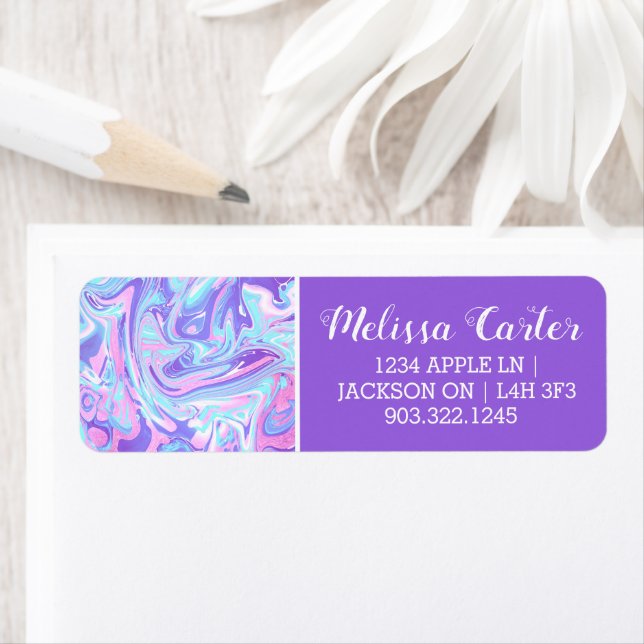 Pastel Blue & Purple Marble Texture liquide (En situation)