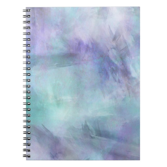 Pastel Blue Purple Watercolor Background Notebook (Front)
