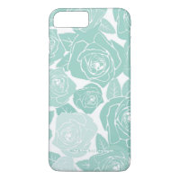 Pastel Blue Roses Personalized iPhone 7 Plus Case