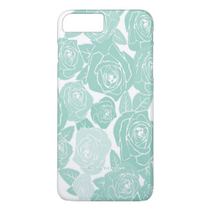 Pastel Blue Roses Personnalisé iPhone 7 Plus Coque