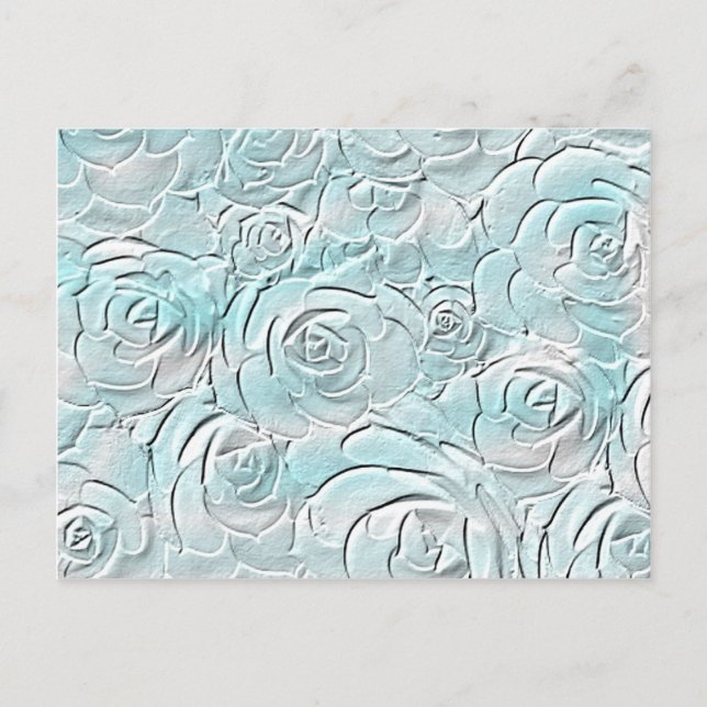 Pastel blue roses postcard (Front)