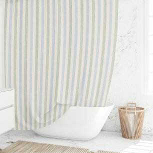 Pastel Blue Sage Green Stripe Boho Farmhouse