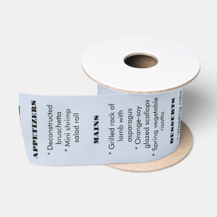 Pastel Blue Satin Ribbon Menu