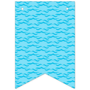 Pastel Blue Sea Water Waves Peaceful Ocean Bunting Flags