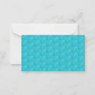 Pastel Blue Seashell Silhouette Diagonal Lines Art Card
