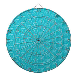 Pastel Blue Seashell Silhouette Diagonal Lines Art Dartboard