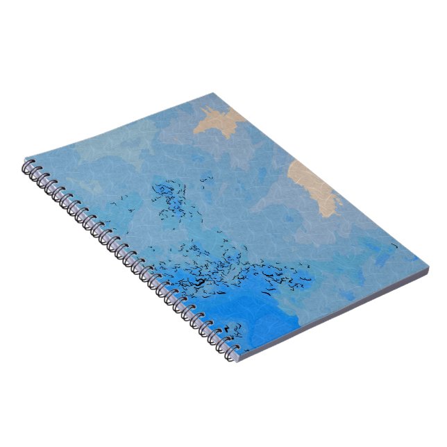 Pastel Blue Skies Design Notebook (Right Side)