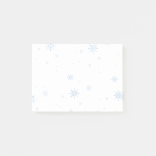 Pastel Blue Snowflake Post-It Notes (Front)