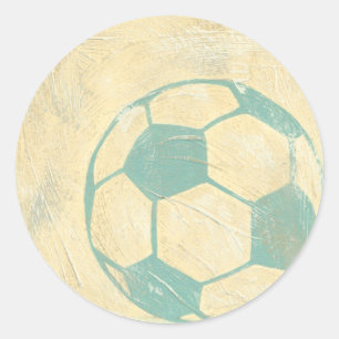 Pastel Blue Soccer Ball by Chariklia Zarris Classic Round Sticker