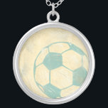 Pastel Blue Soccer Ball by Chariklia Zarris Silver Plated Necklace<br><div class="desc">Show your love of the worlds' favourite pastime with this great print of a soccer ball by Chariklia Zarris. The pastel blue and shading give the piece the feel of motion, as if the ball were just kicked and it is rolling by. Purchase a copy today and hang it in...</div>