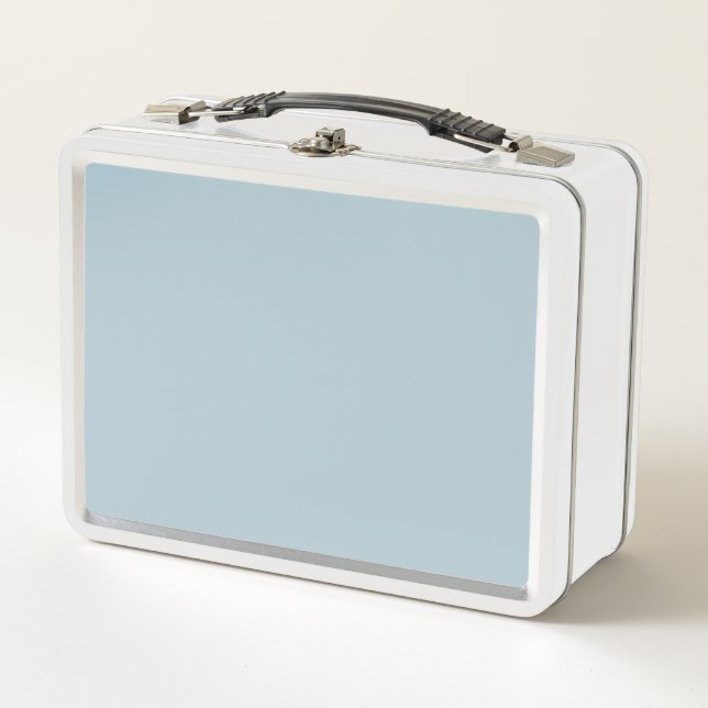 Pastel Blue Solid Colour | Classic | Elegant Metal Lunch Box (Front)