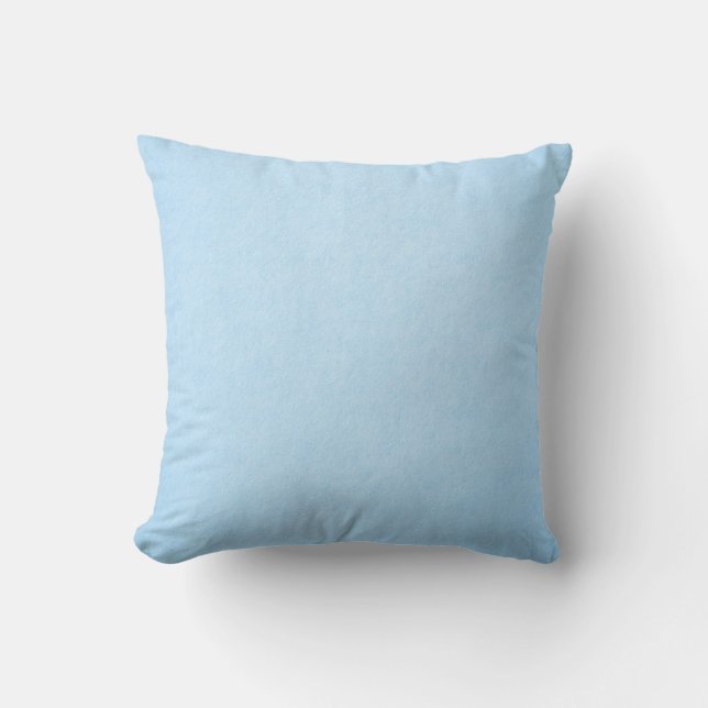 Pastel Blue Solid Colour Throw Pillow (Front)
