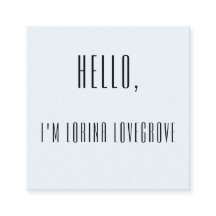 Pastel Blue Square HELLO Business Card