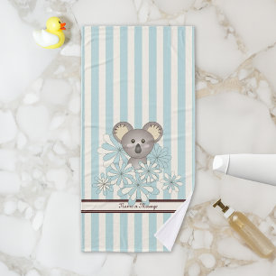 Pastel Blue Stripe Cute Baby Koala Kids