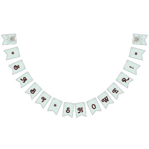 Pastel Blue Stripe Cute Koala Boy Baby Shower Bunting Flags