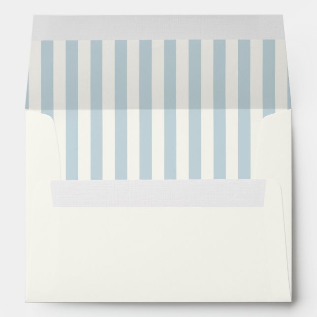 Pastel Blue Stripes Enveloppe élégante pour le bap (Dos (Bas))
