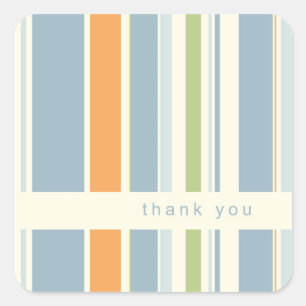 Pastel blue stripes thank you stickers