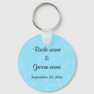 Pastel Blue Subtle Abstract Background Wedding Keychain
