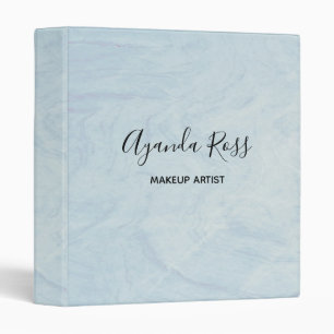Pastel blue watercolor marble binder