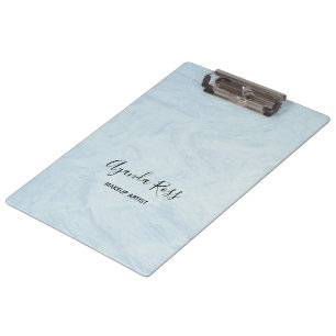 Pastel blue watercolor marble clipboard