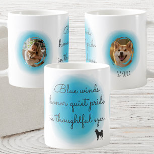 Pastel Blue Watercolor Shiba Inu Custom Photo Coffee Mug