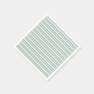 Pastel blue, white and blush stripes napkin