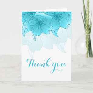 Pastel Blue & White Floral Thank You Card