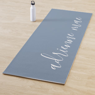 Pastel Blue & White Personalized Reversible Yoga Mat