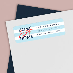 Pastel Blue White Stripes Accueil Sweet Home