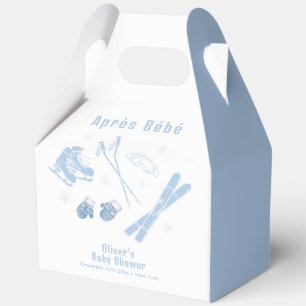 Pastel Blue Winter Après Bébé Ski Boy Baby Shower  Favor Box