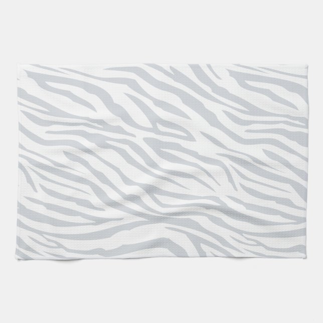 Pastel Blue Zebra Pattern Kitchen Towel (Horizontal)