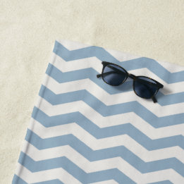 Pastel blue zig zag stripe geometric beach towel