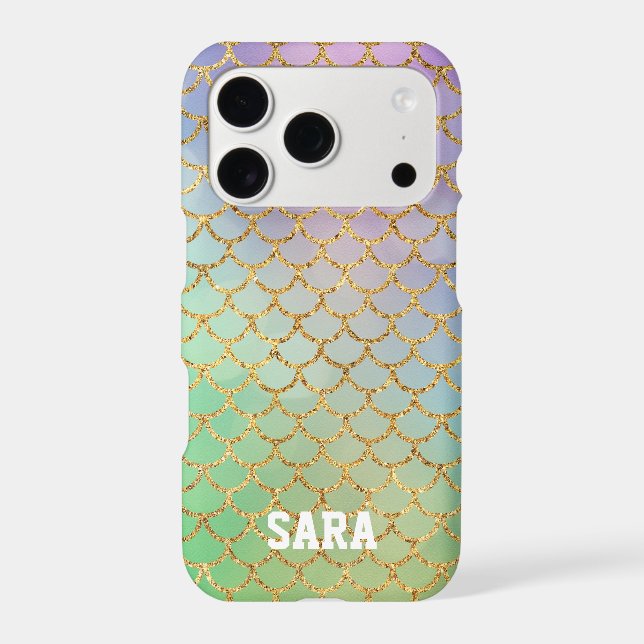 Pastel Blues Greens Purples Mermaid Scales Design (Back)