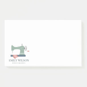 PASTEL BLUSH AQUA GREEN PINK SEWING MACHINE TAILOR POST-IT NOTES