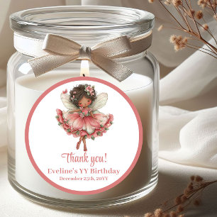 Pastel Blush Cute Fairy Girl Birthday Stickers