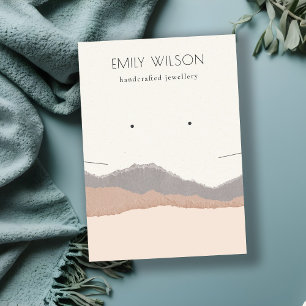 Pastel Blush Kraft Mountain Wave Earring Necklace Business Card