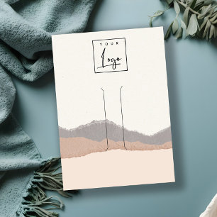 Pastel Blush Kraft Mountain Wave Hair Clip Display Business Card