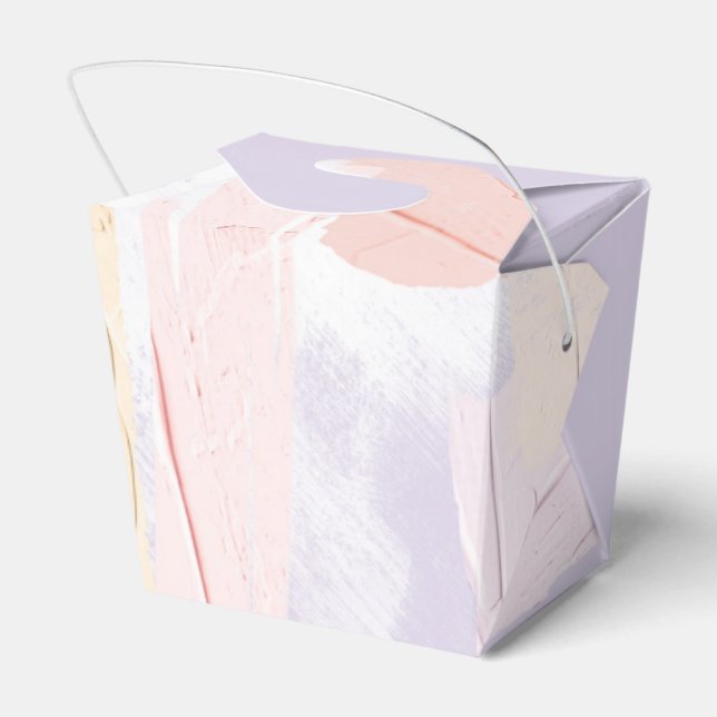 Pastel Blush Pink and Lilac Paint Splash Favor Box (Back Side)
