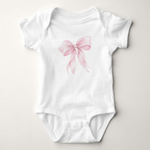 Pastel blush pink Bow minimalist Baby Bodysuit