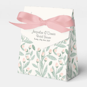 Pastel Blush Pink Floral Bridal  Favor Box