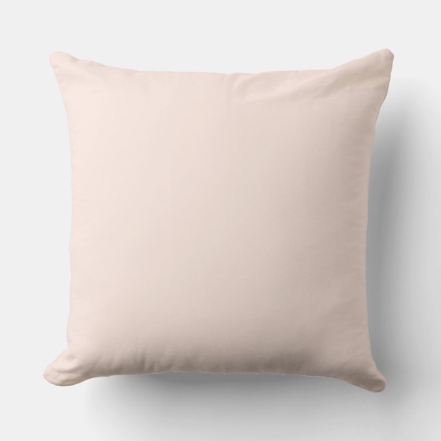 Pastel Blush Pink Solid Colour Throw Pillow (Front)