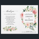 Pastel Blush Pretty Pink Botanical Wedding Program<br><div class="desc">Elegant Blush pink / peach spring floral botanical wedding program featuring a bouquet of soft pastel watercolor roses, peonies and hydrangeas in shades of blush pink, peach and cream with lush green botanical leaves and eucalyptus leaves. A modern design choice that is perfect for spring and summer sage blush pink...</div>