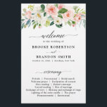 Pastel Blush Pretty Pink Botanical Wedding Program<br><div class="desc">Elegant Blush pink / peach spring floral botanical wedding program featuring a bouquet of soft pastel watercolor roses, peonies and hydrangeas in shades of blush pink, peach and cream with lush green botanical leaves and eucalyptus leaves. A modern design choice that is perfect for spring and summer sage blush pink...</div>