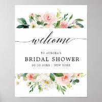 Pastel Blush Pretty Pink Bridal Shower Welcome